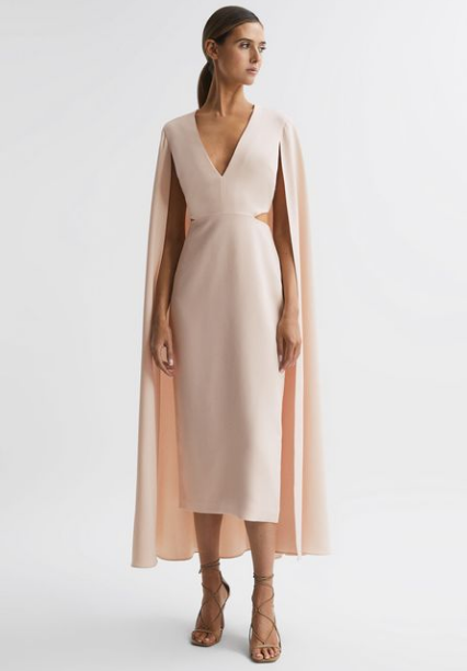 Reiss Cape-Style Midi Dress