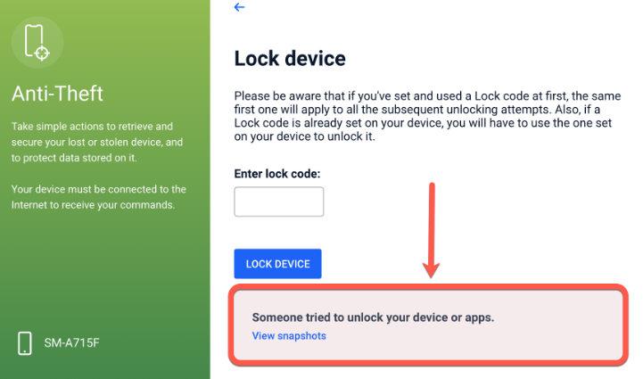 Bitdefender Anti-theft Feature